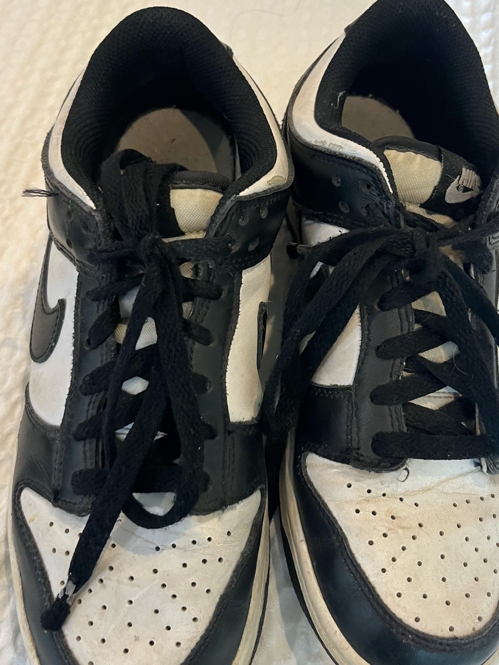 Nike Kids Black and White Low-Top Sneakers with Swoosh